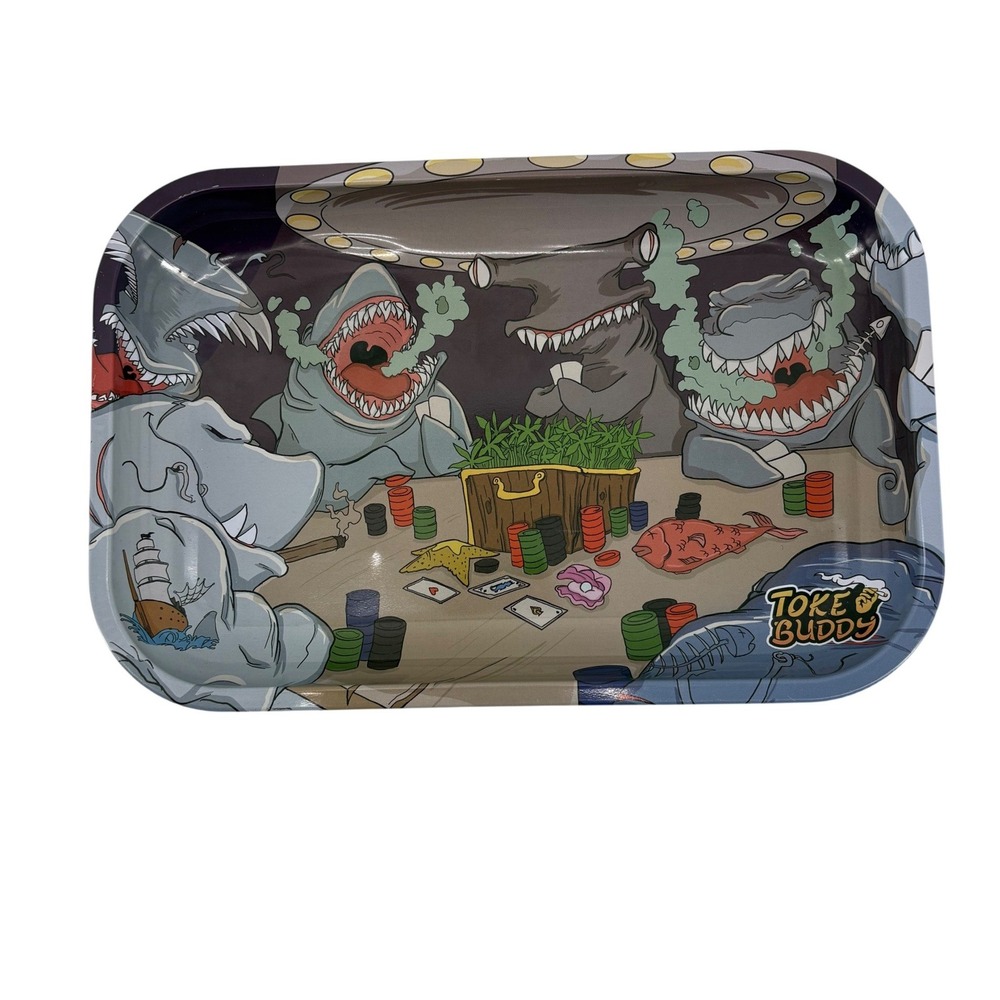 Toke Buddy Metal‎ Rolling Tray Sharks Poker Game Design